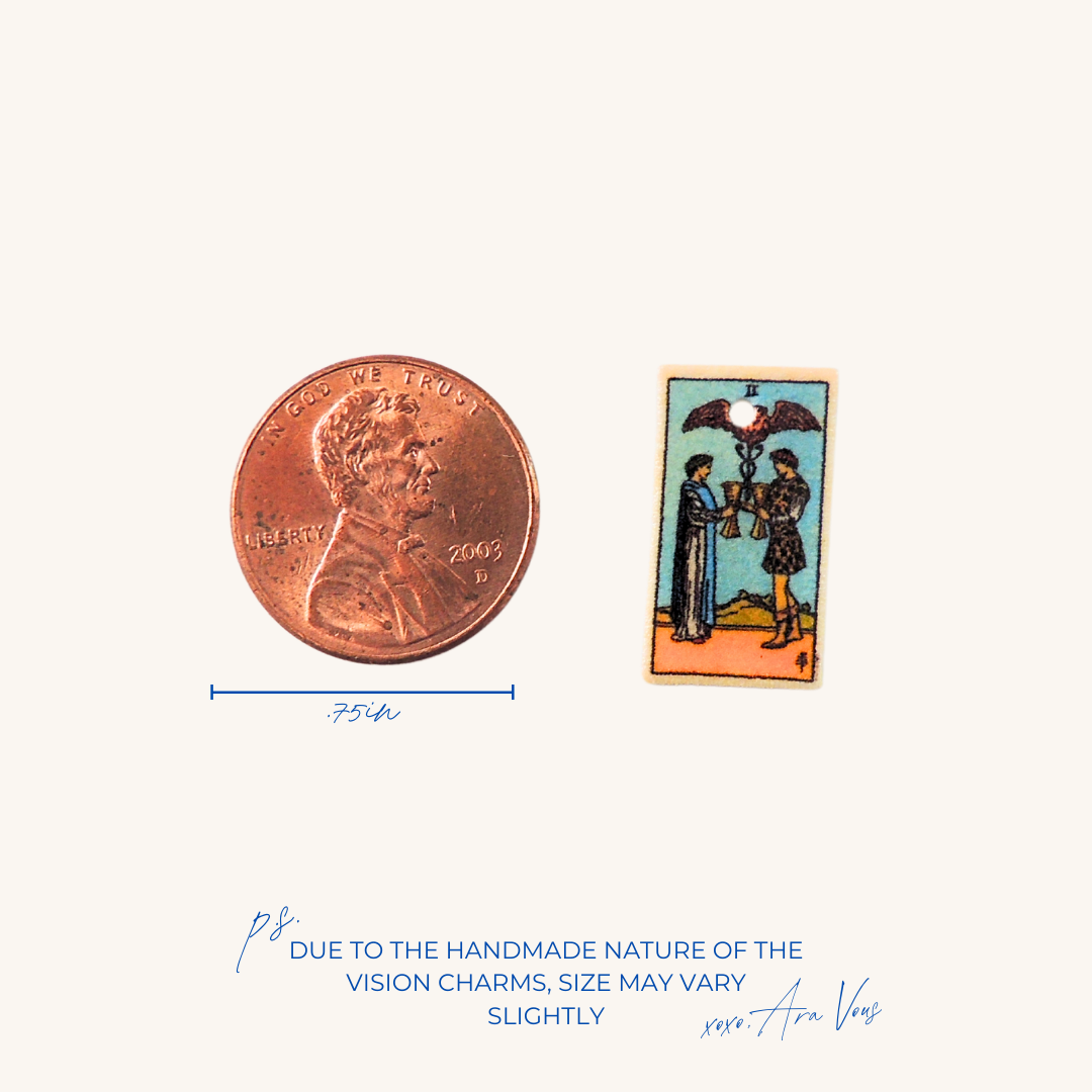Two of Cups Tarot Card Vision Charm