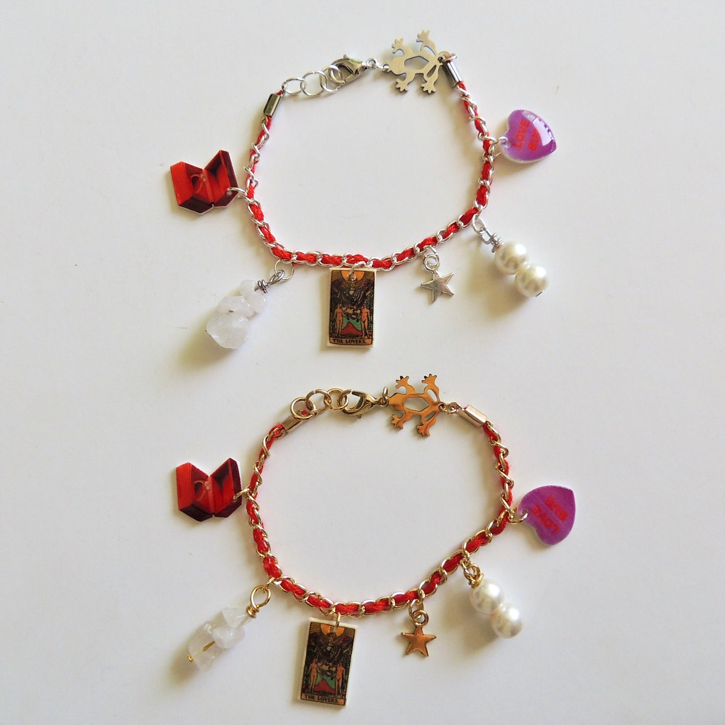 Love Manifestation Charm Bracelet Stack - Red