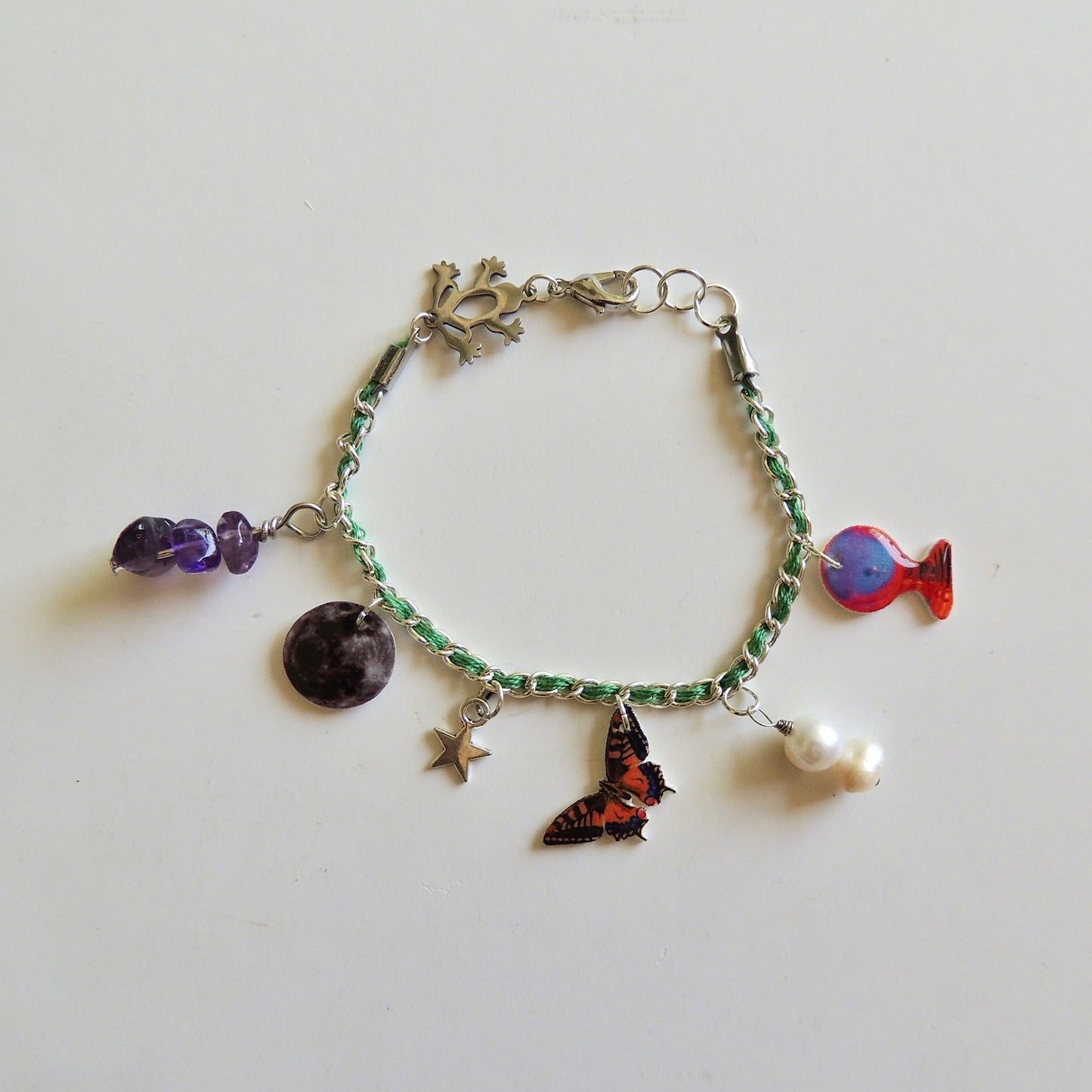 Witchy Manifestation Charm Bracelet Stack - Teal