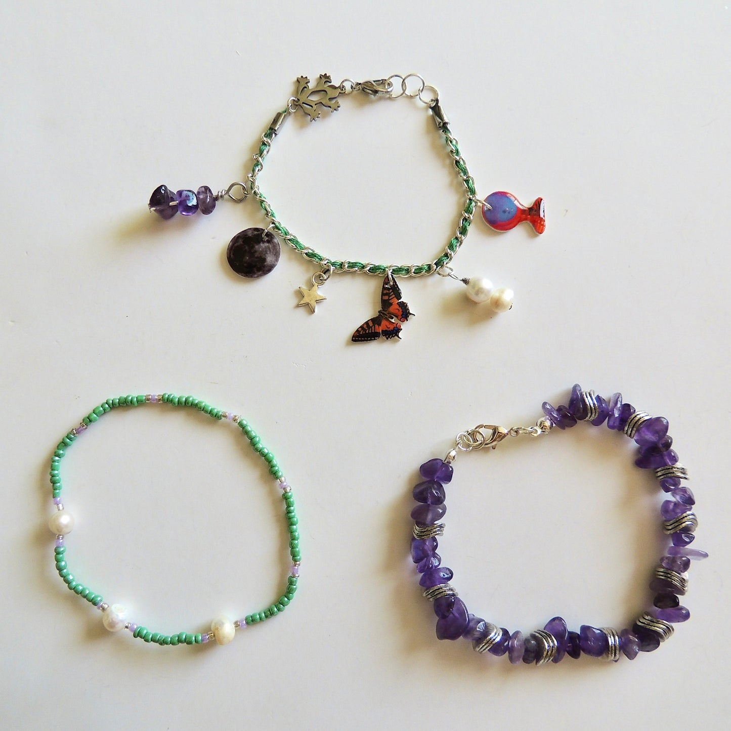 Witchy Manifestation Charm Bracelet Stack - Teal