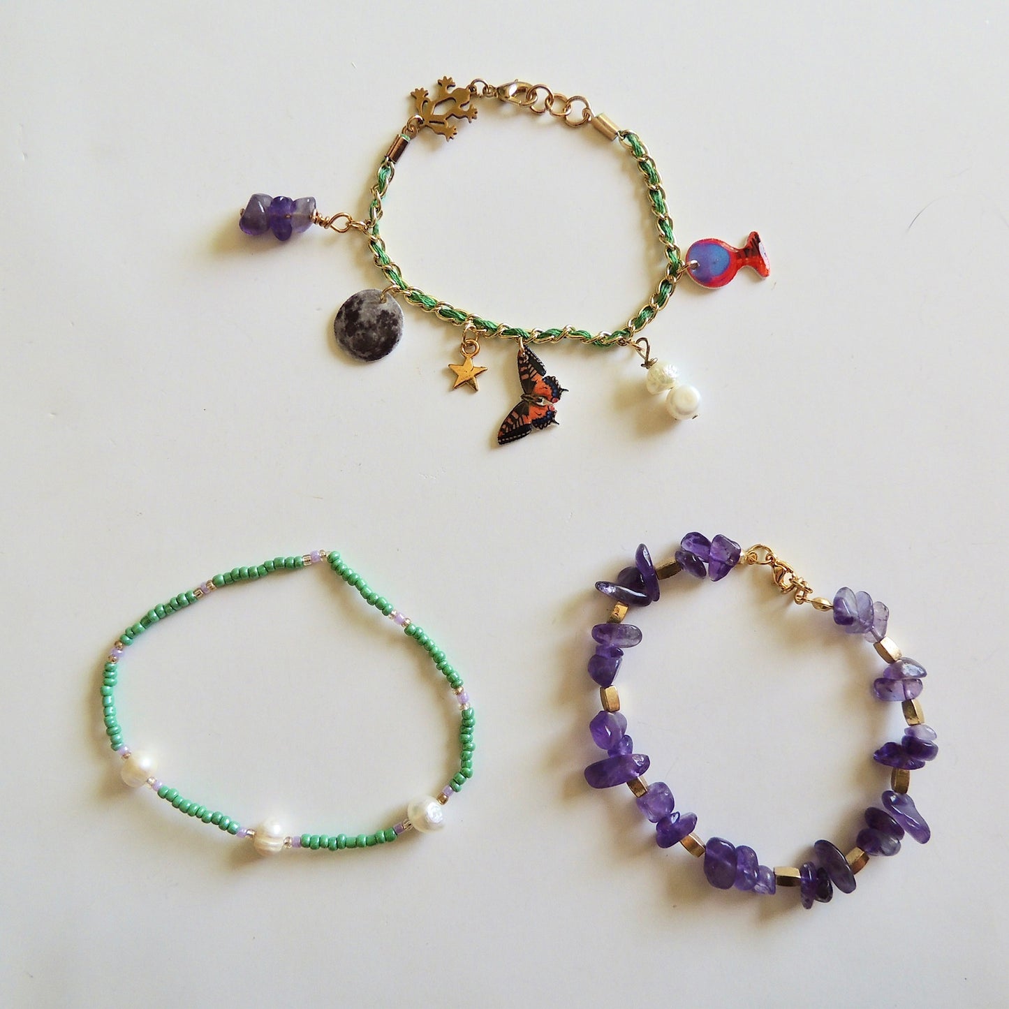 Witchy Manifestation Charm Bracelet Stack - Teal