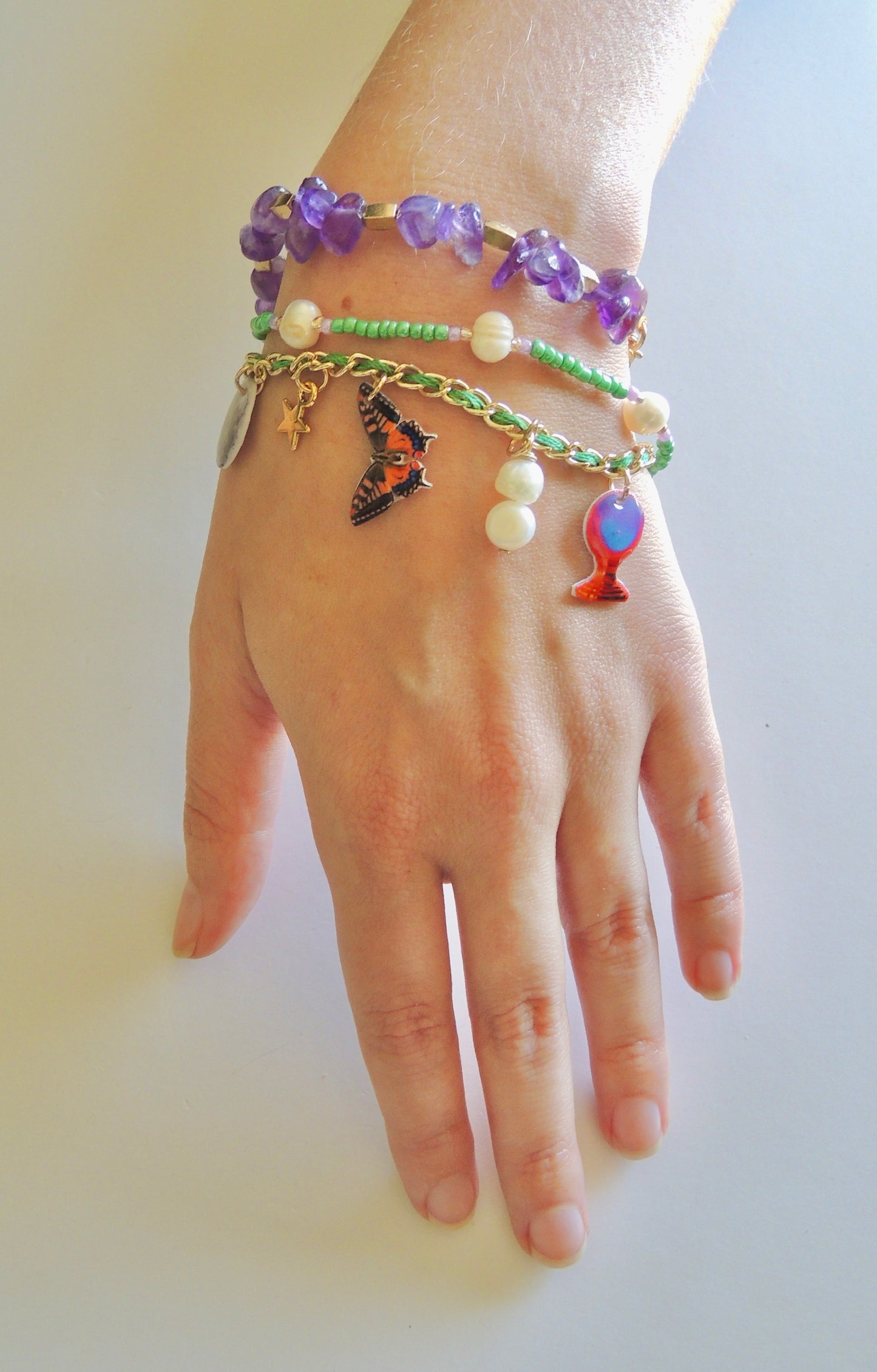 Witchy Manifestation Charm Bracelet Stack - Teal