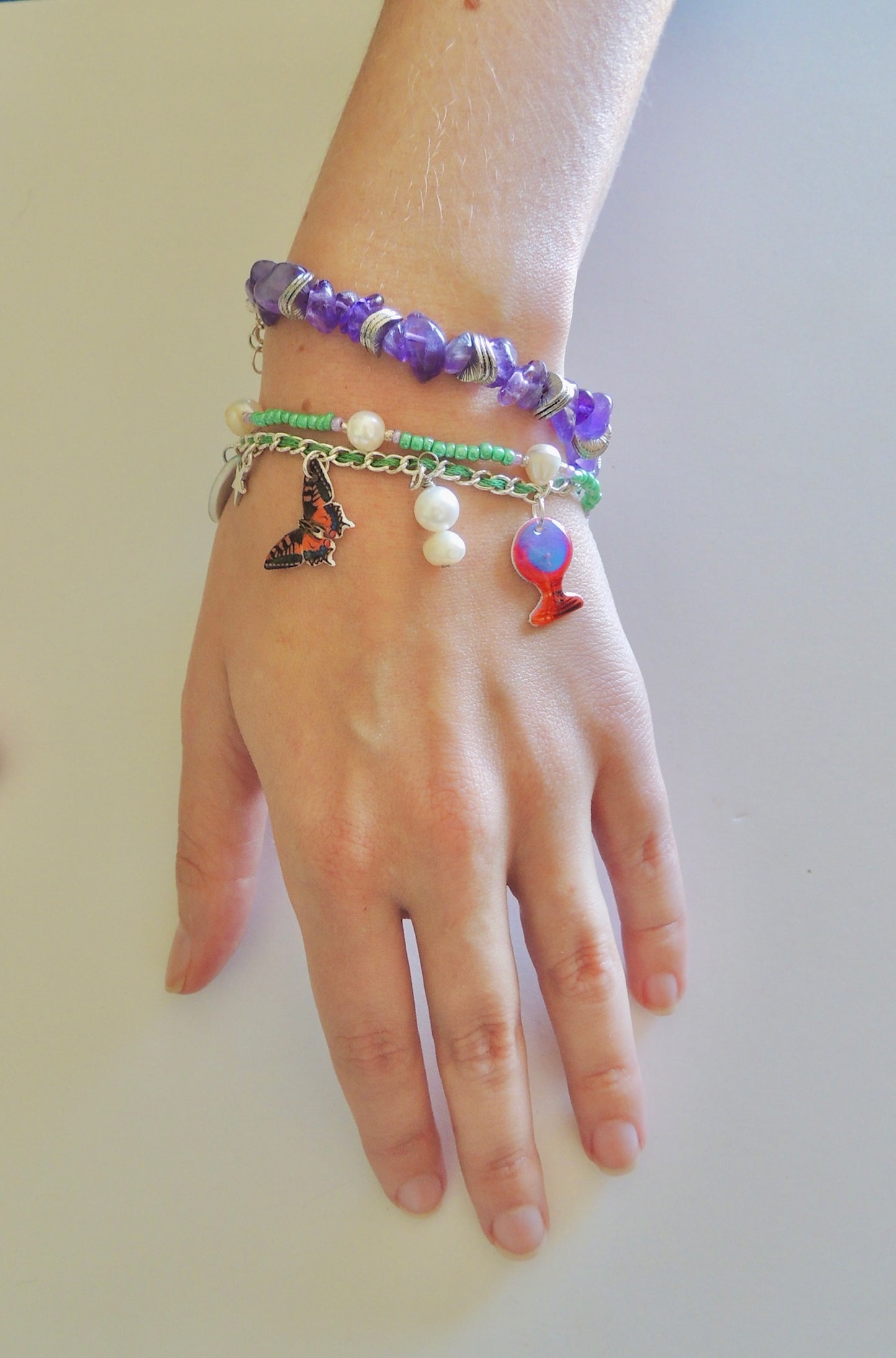 Witchy Manifestation Charm Bracelet Stack - Teal